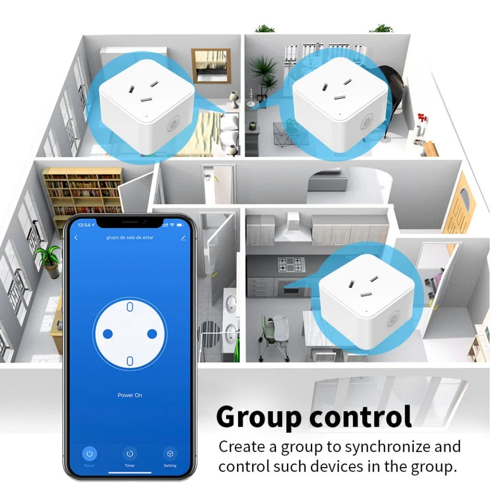 AU Multi-Socket Smart Plug WiFi + Zigbee, Alexa & Google Voice Control