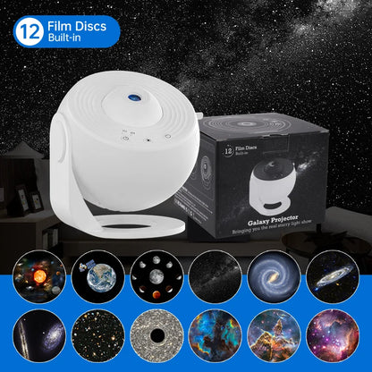 Galaxy Star Projector Night Light – 360° Rotating Nebula for Bedroom & Kids