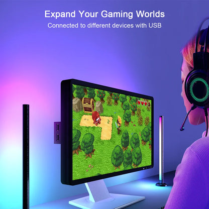 RGB Ambient Desk Light – Behind-Screen LED Bar, Music Sync, App Control