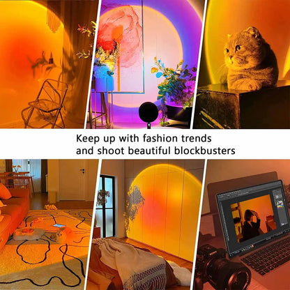 Sunset Projection Lamp – 16-Colour Mood Light for Bedroom & Photography