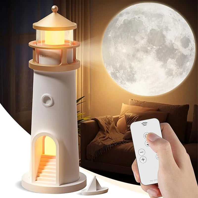 Moon Lamp Projector – 3D Lunar Surface Light with Stand & Remote