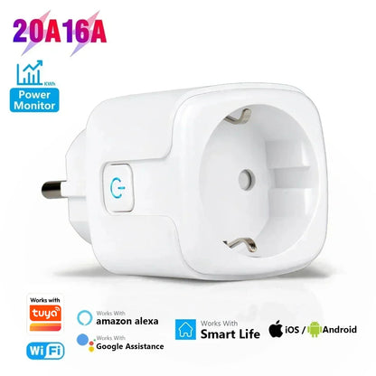 Smart WiFi Plug EU Socket – Alexa, Google Home & Smart Life App Control