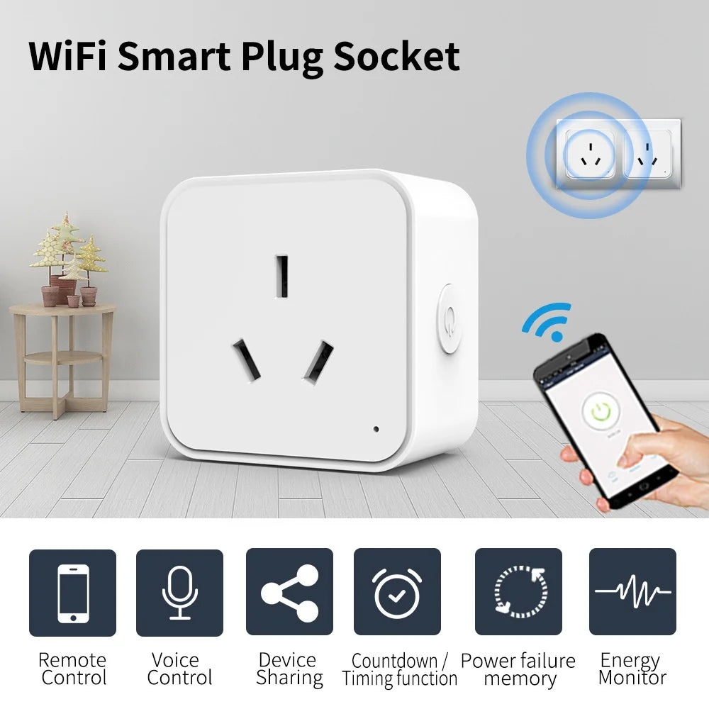 AU Multi-Socket Smart Plug – WiFi + Zigbee, Alexa & Google Voice Control
